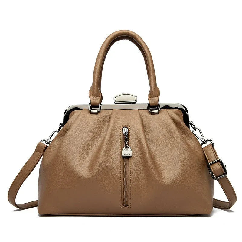 Modische PU-Lederhandtasche mit einzigartigem Reißverschlusstaschendesign