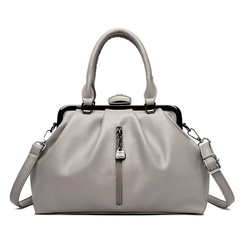 Modische PU-Lederhandtasche mit einzigartigem Reißverschlusstaschendesign