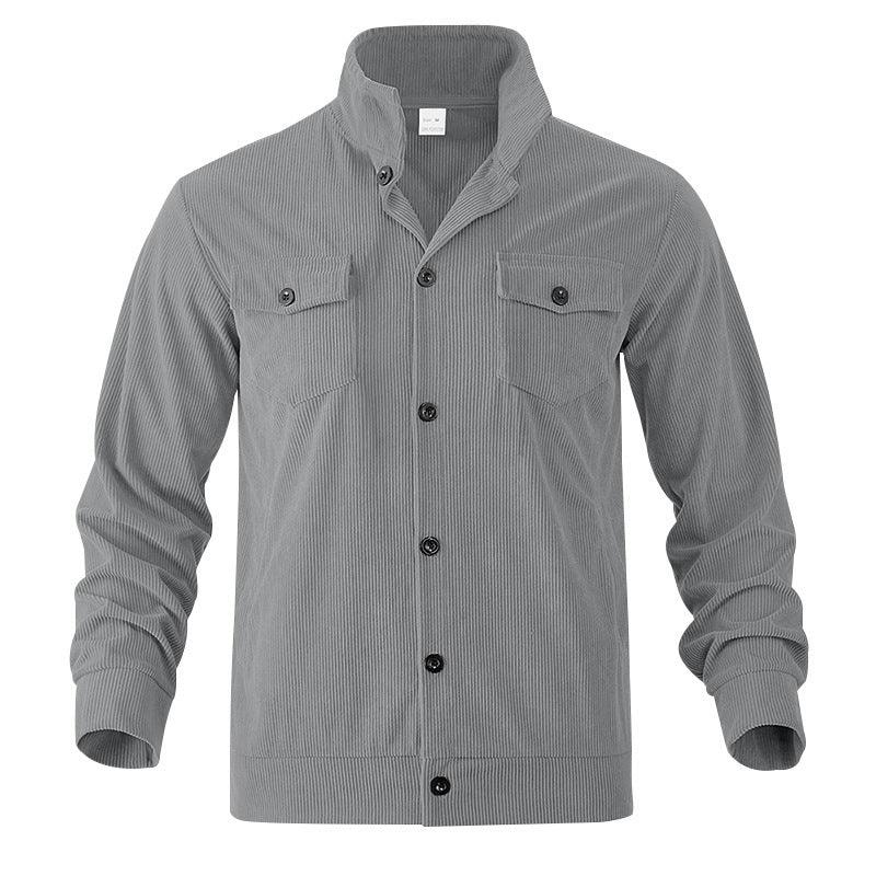 Veste Homme Col Montant Manches Longues Multi-Poches Simple et Polyvalente