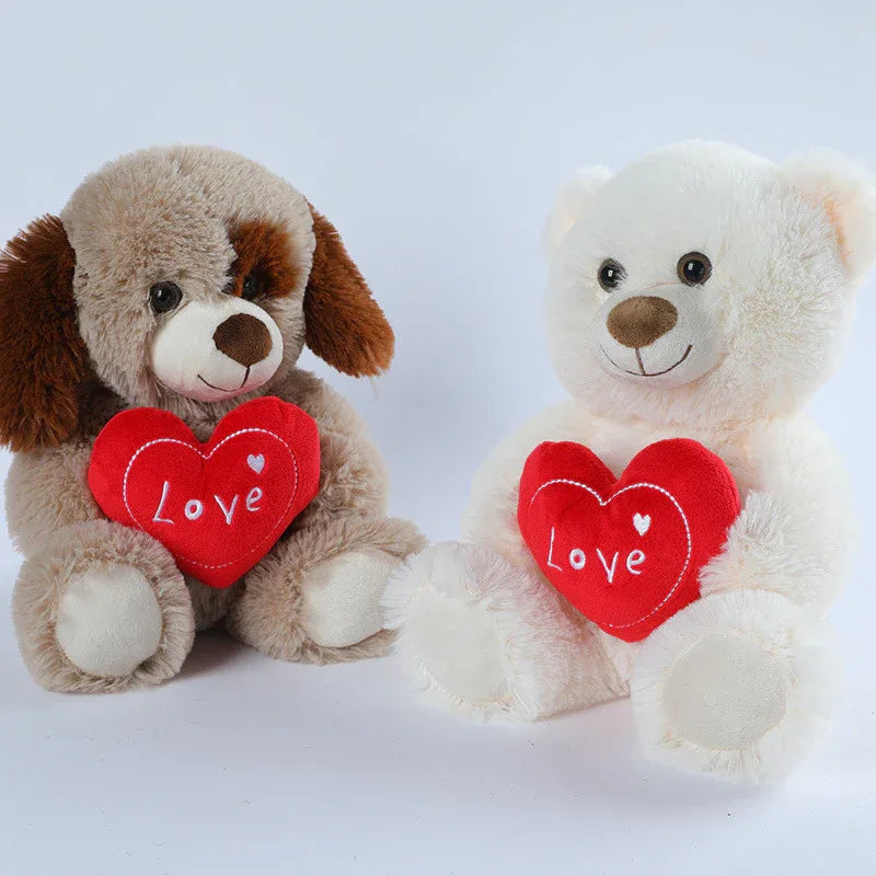Mignon ours en peluche chiot en peluche avec cœur