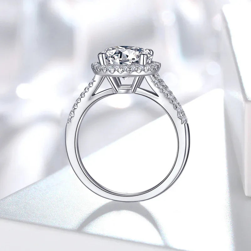 Bague de mariage de luxe incrustée en argent pour femme