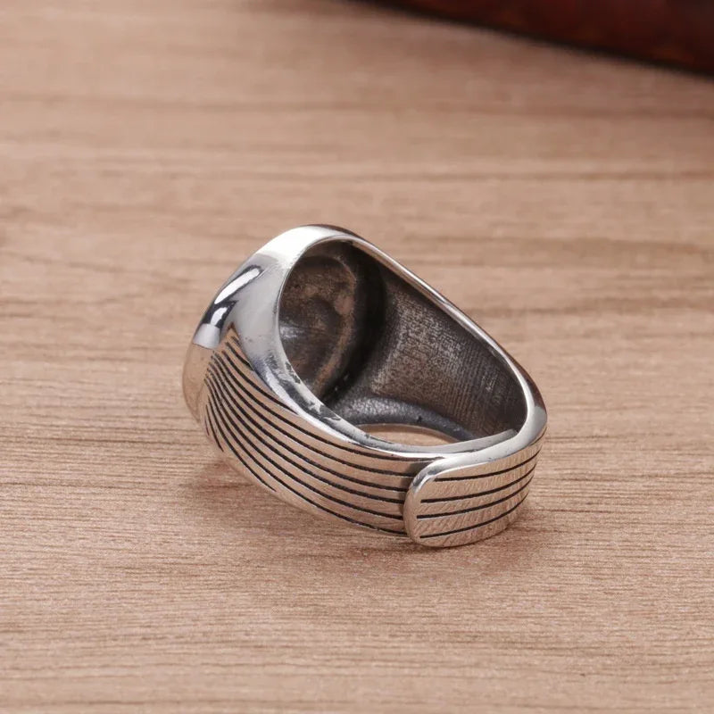 Bague Rétro Vintage Argentée Lion