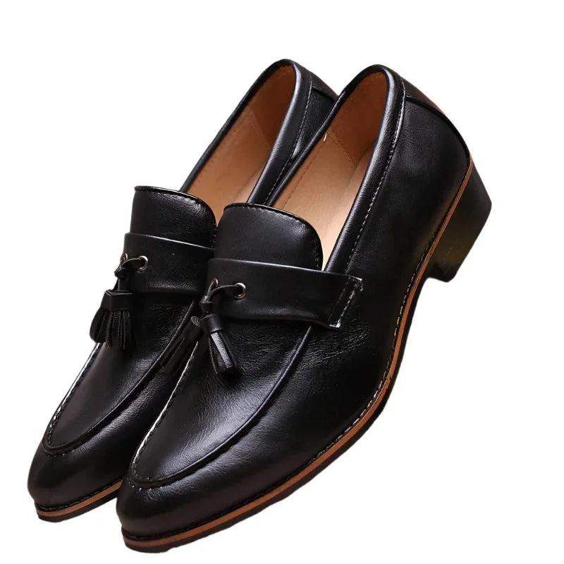Chaussures Britanniques Rétro À Enfiler Mocassins Décontractés À Pompom Pour Hommes