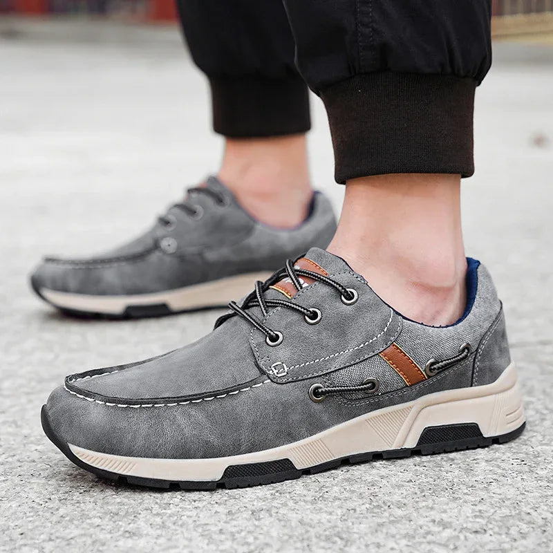 Chaussures de sport en cuir respirantes pour hommes, grandes tailles, décontractées, pour navetteurs