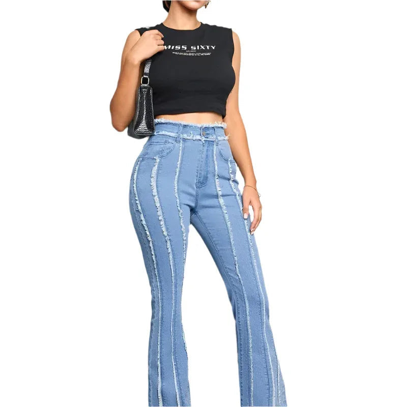Damen-Schlaghose Slim Fit Jeans