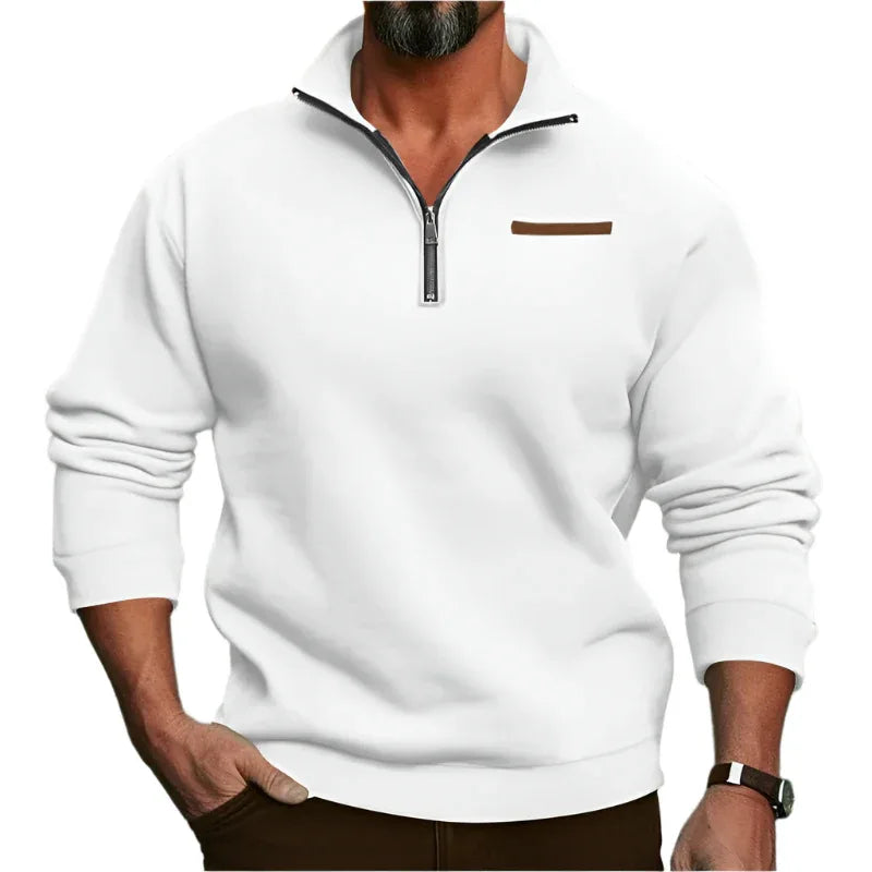 Fleecegefütterter Stehkragenpullover