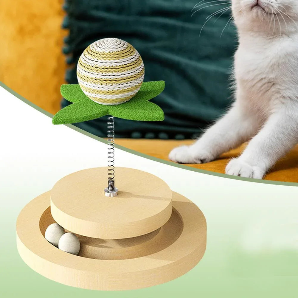 Interaktiver Katzenkratzbaum mit Sisalball-Spielzeug für Unterhaltung im Innenbereich