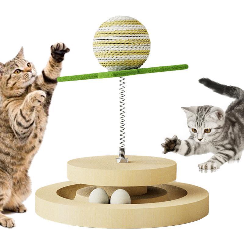 Interaktiver Katzenkratzbaum mit Sisalball-Spielzeug für Unterhaltung im Innenbereich