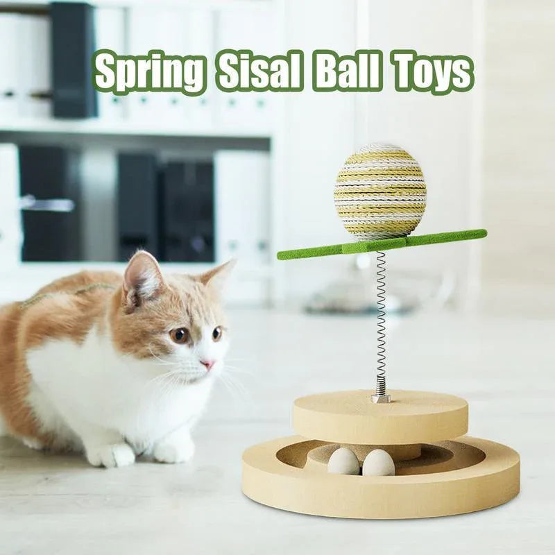Interaktiver Katzenkratzbaum mit Sisalball-Spielzeug für Unterhaltung im Innenbereich