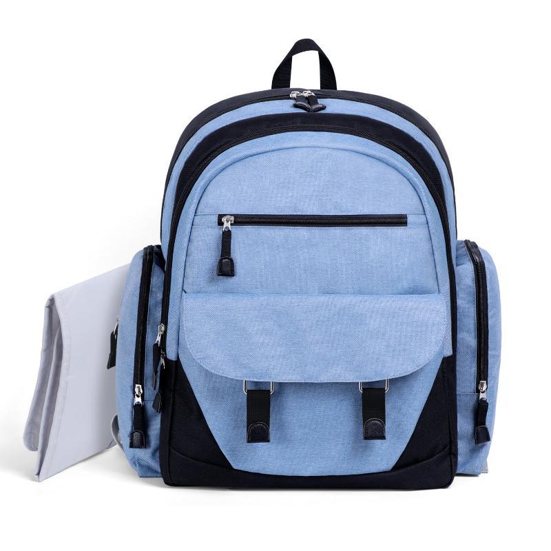 Sac à langer grande capacité imperméable à double boucle avec matelas à langer