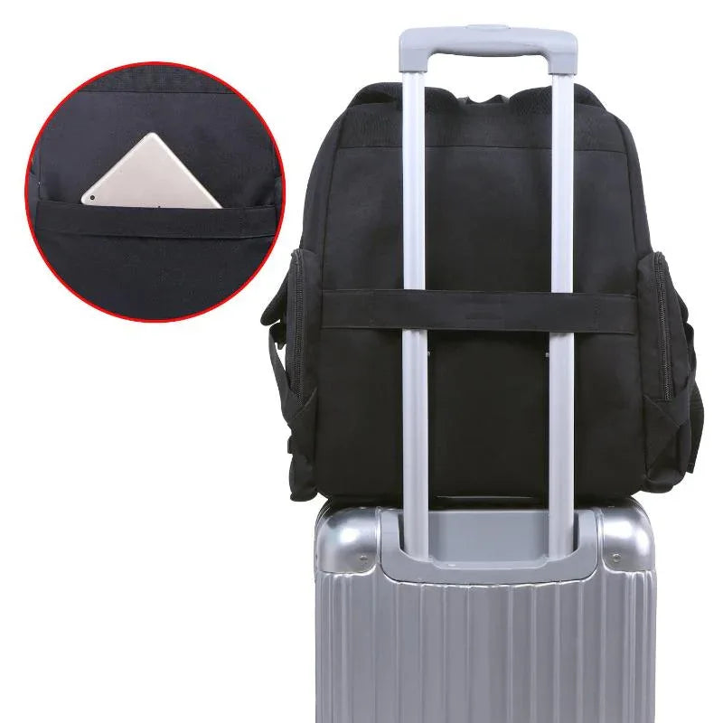 Sac à langer grande capacité imperméable à double boucle avec matelas à langer