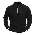 Pull décontracté de couleur unie à col montant et manches longues pour homme