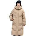 Doudoune longue à capuche pour femme