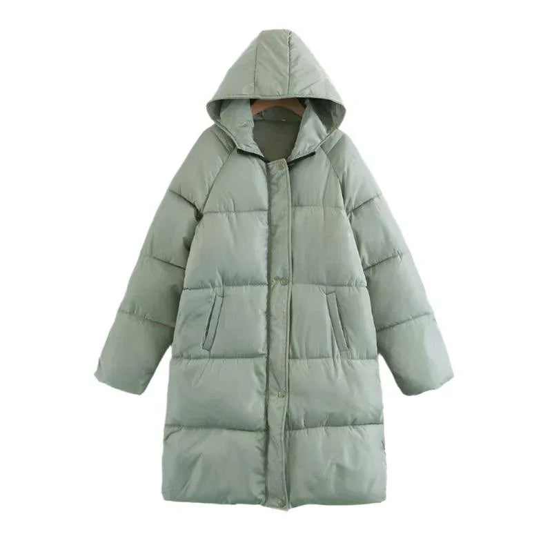 Lange, warme, dicke Winterjacken für Damen mit Kapuze