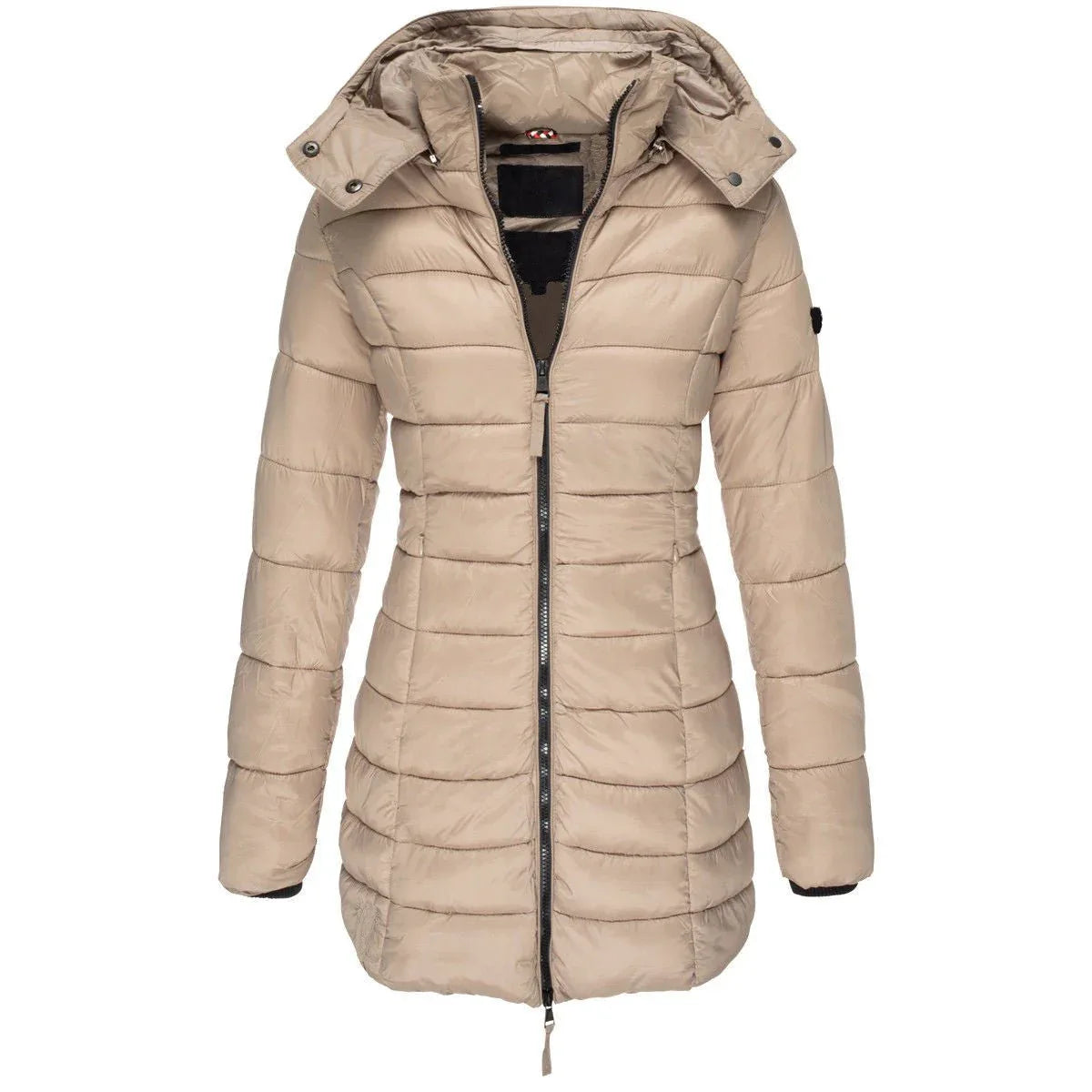 Lange, warme Steppjacke für Damen