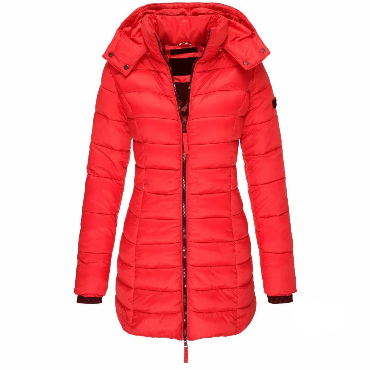 Lange, warme Steppjacke für Damen