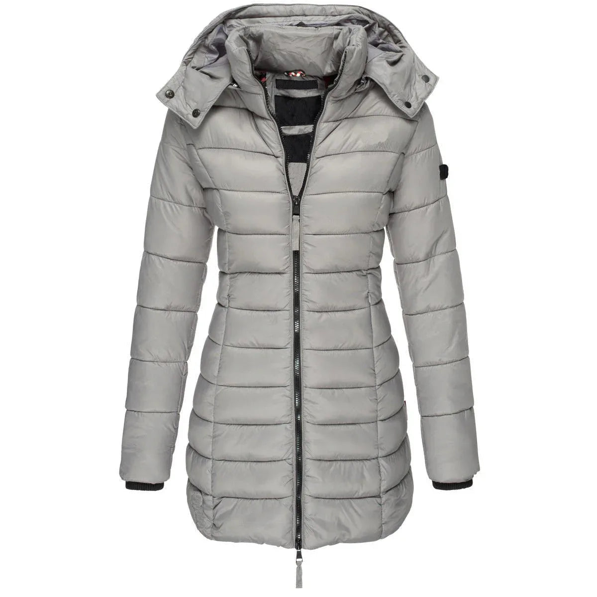 Lange, warme Steppjacke für Damen
