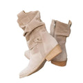 Bottes courtes à bout rond pour femme