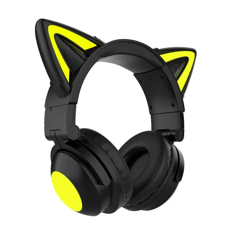 Leuchtende, verstellbare Katzenohr-Bluetooth-Kopfhörer