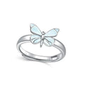Leuchtender blauer Schmetterlingsring