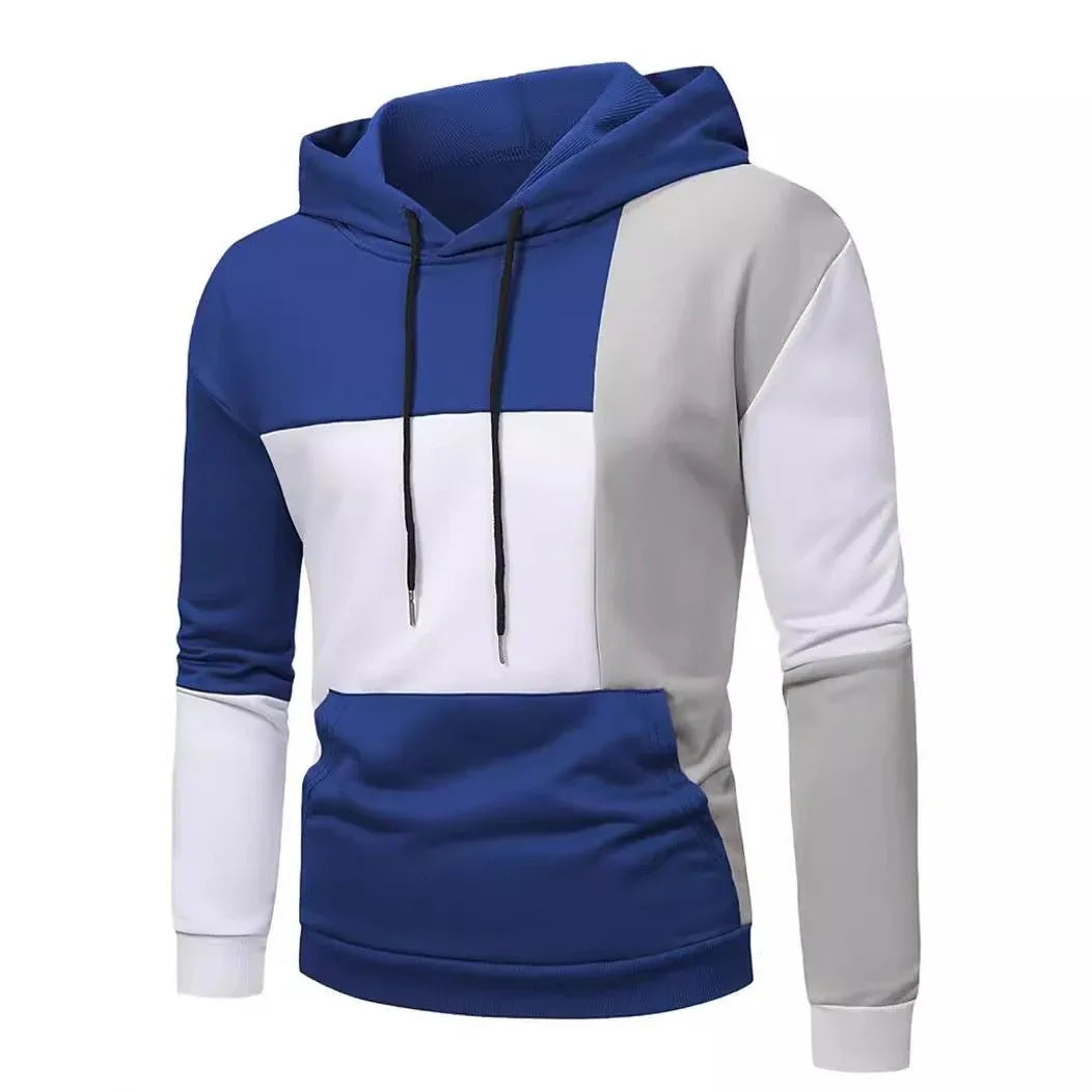 Pull à capuche 3D pour homme avec motif de couleurs assorties
