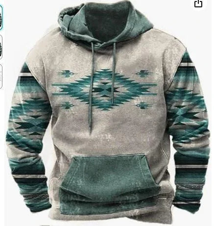 Sweat-shirt à capuche et poches imprimé en 3D pour homme