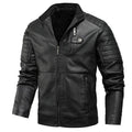 Veste de moto en similicuir velours épais pour homme