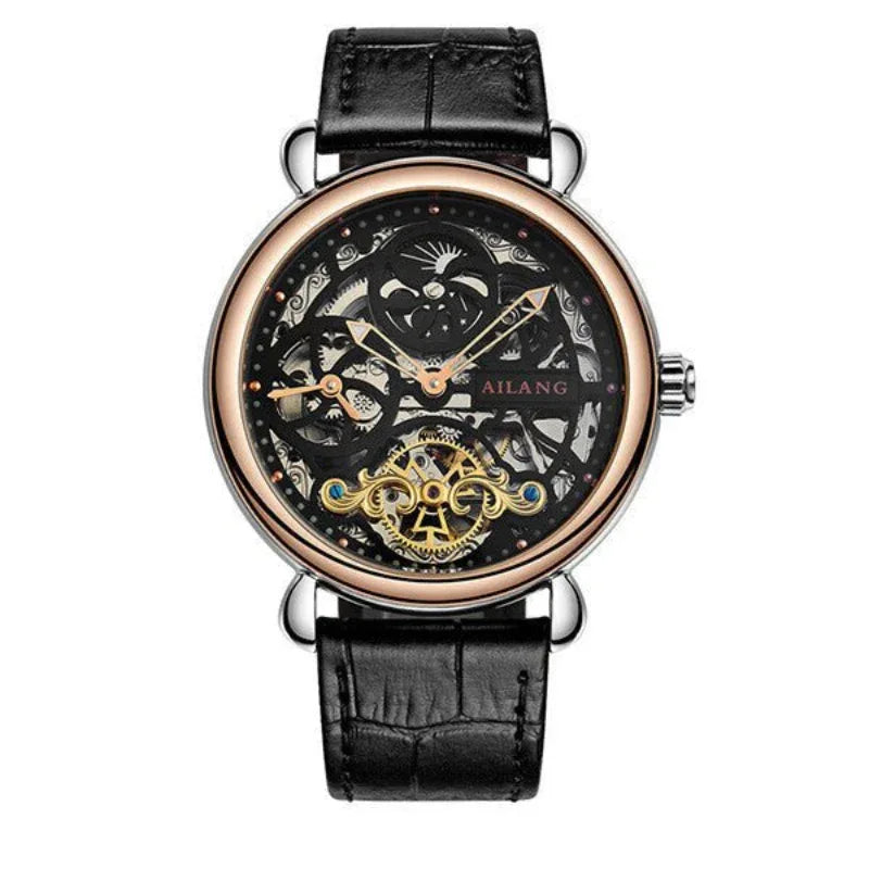 Automatische Mechanische Herrenuhr mit Skelett-Design, Leuchtfunktion und Wasserdichtigkeit
