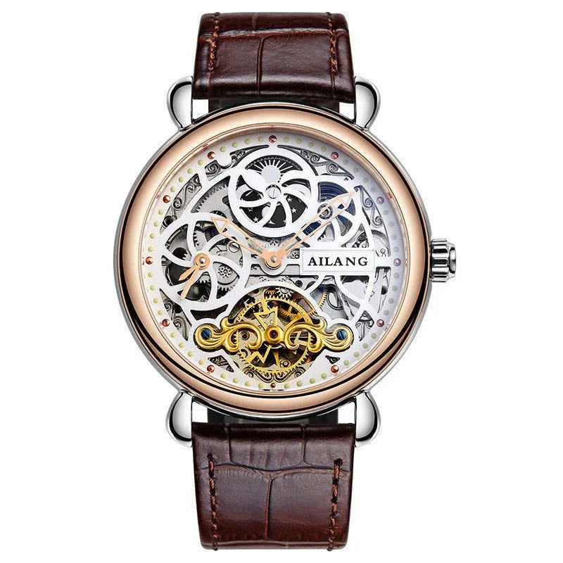 Automatische Mechanische Herrenuhr mit Skelett-Design, Leuchtfunktion und Wasserdichtigkeit