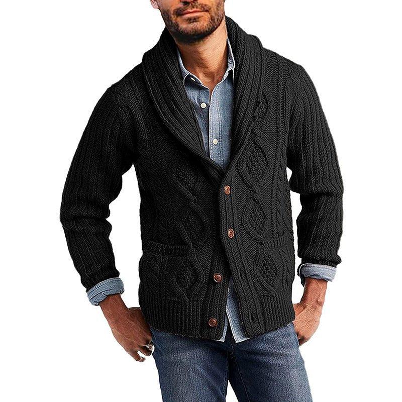 Pull tricoté à manches longues de couleur unie pour homme, automne et hiver