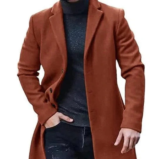 Manteau décontracté, chaud et confortable mi-long pour homme, pour l'hiver et l'automne