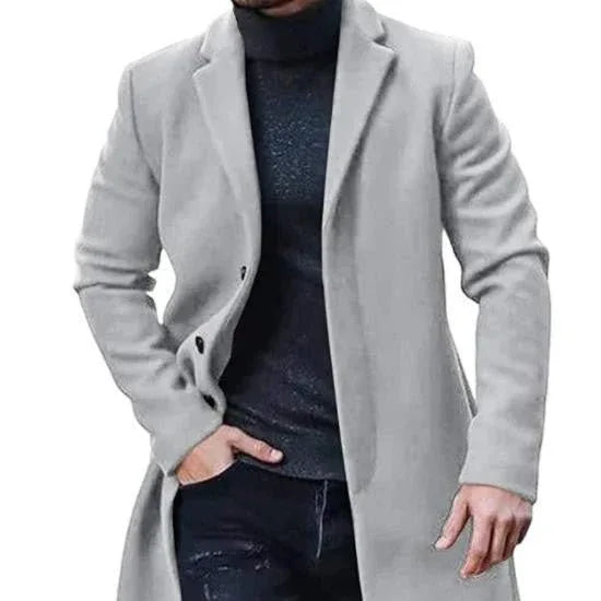 Manteau décontracté, chaud et confortable mi-long pour homme, pour l'hiver et l'automne