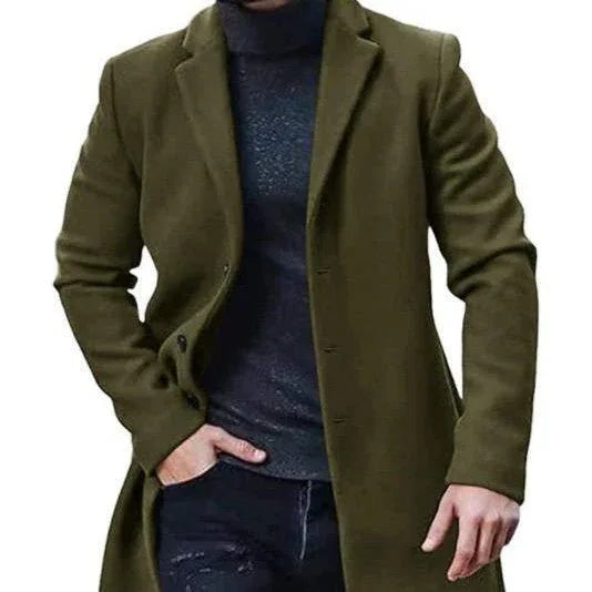 Manteau décontracté, chaud et confortable mi-long pour homme, pour l'hiver et l'automne