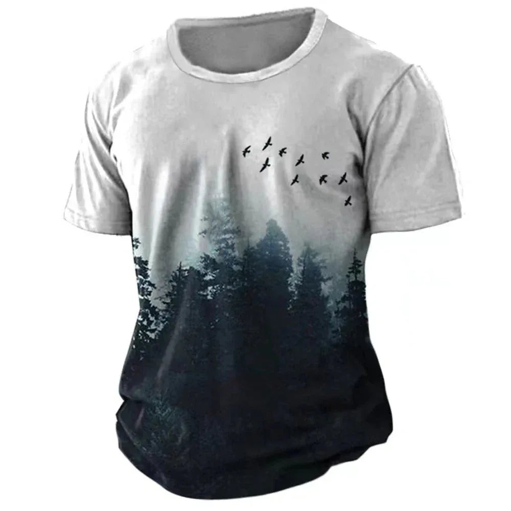 Herren lässiges T-Shirt mit kurzen Ärmeln und Rundhals