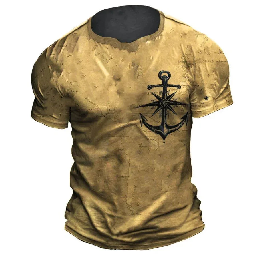 Herren lässiges T-Shirt mit kurzen Ärmeln und Rundhals