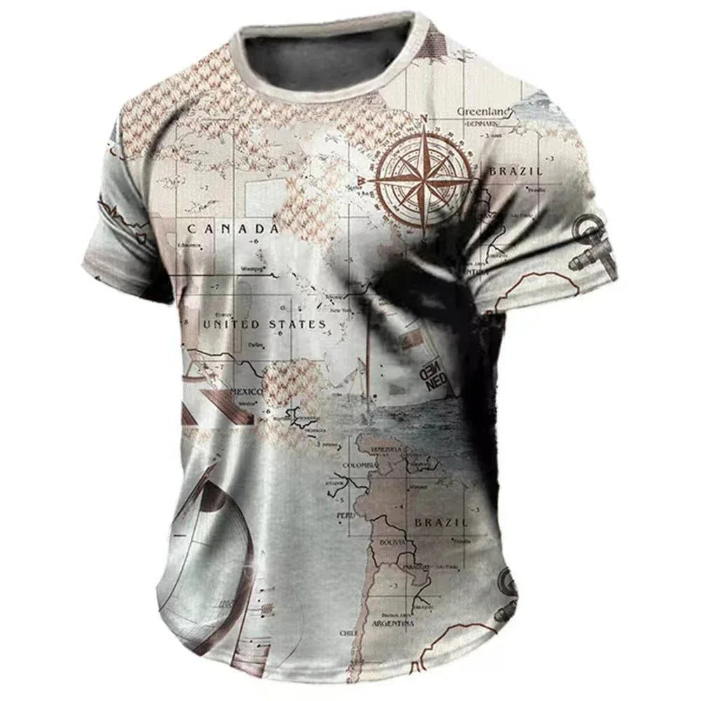 Herren lässiges T-Shirt mit kurzen Ärmeln und Rundhals