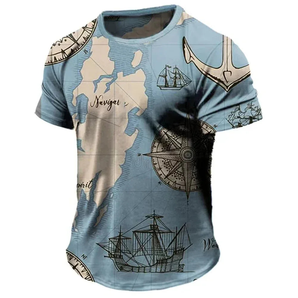 Herren lässiges T-Shirt mit kurzen Ärmeln und Rundhals