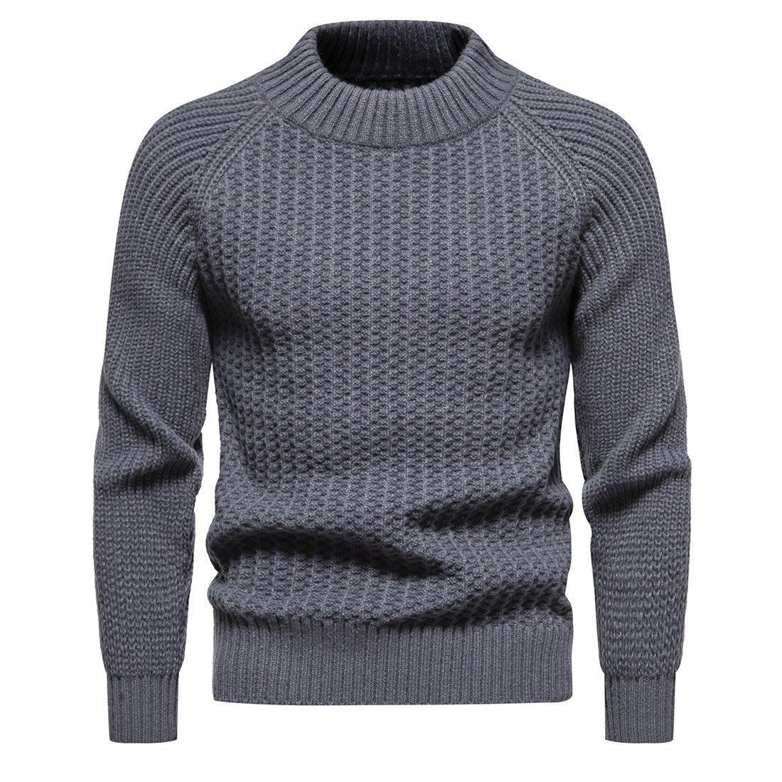 Herren Freizeit-Strickpullover, unifarben, Rundhalsausschnitt, locker geschnitten