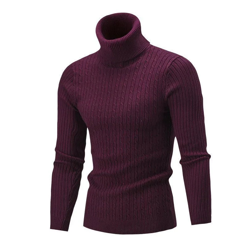 Herren-Freizeitpullover im Retro-Strickdesign mit Rollkragen