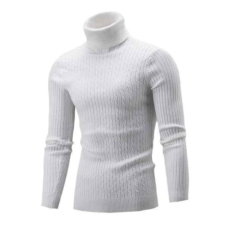 Herren-Freizeitpullover im Retro-Strickdesign mit Rollkragen