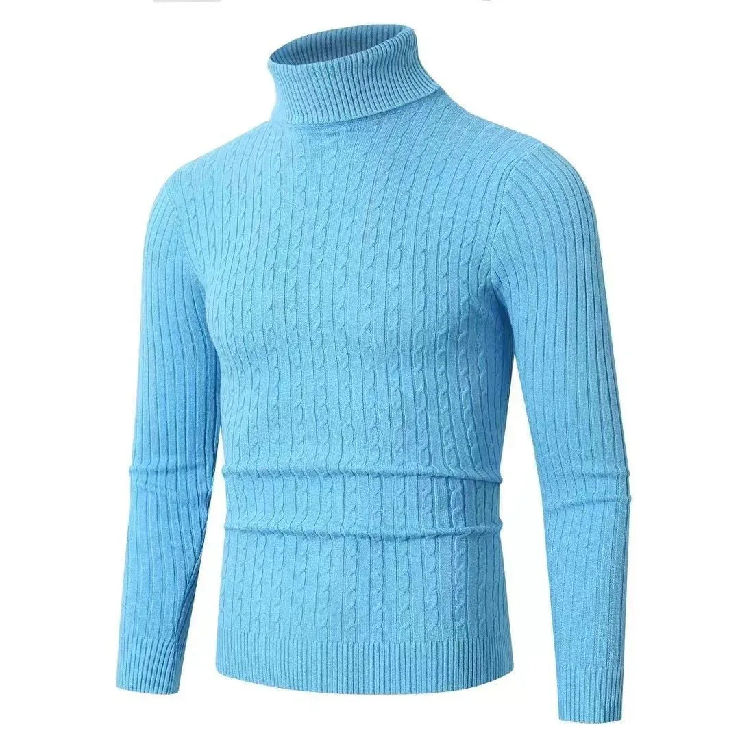 Herren-Freizeitpullover im Retro-Strickdesign mit Rollkragen