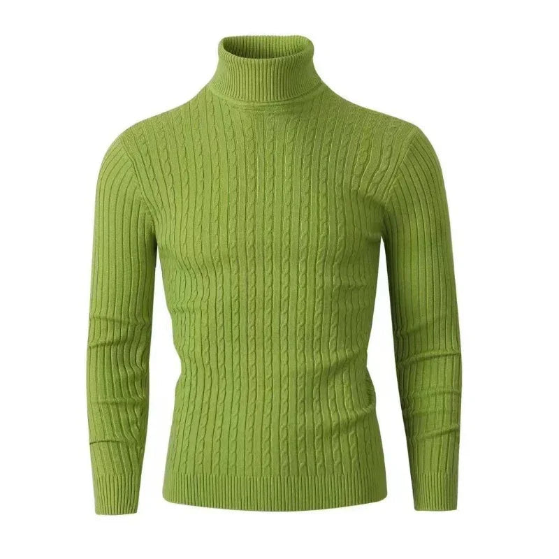 Herren-Freizeitpullover im Retro-Strickdesign mit Rollkragen