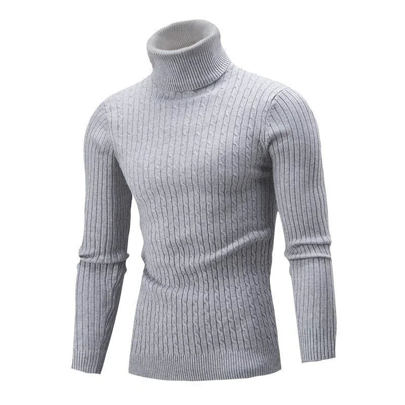 Herren-Freizeitpullover im Retro-Strickdesign mit Rollkragen