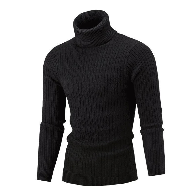 Herren-Freizeitpullover im Retro-Strickdesign mit Rollkragen