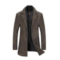 Manteau en laine chenille pour homme avec écharpe et revers