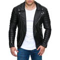 Blouson homme ajusté en cuir synthétique