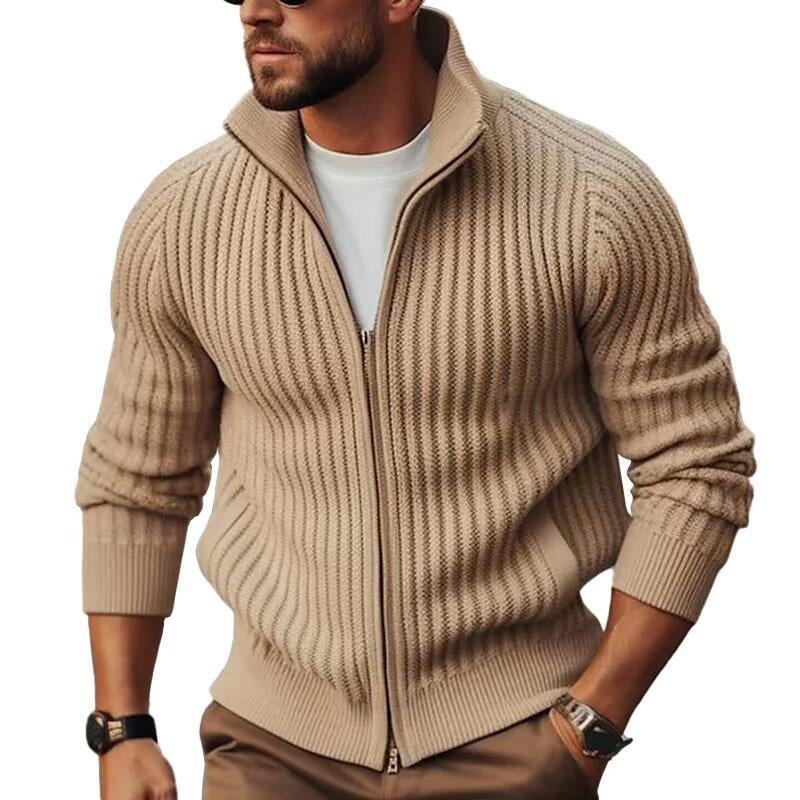 Pull épais à manches longues doublé polaire pour homme