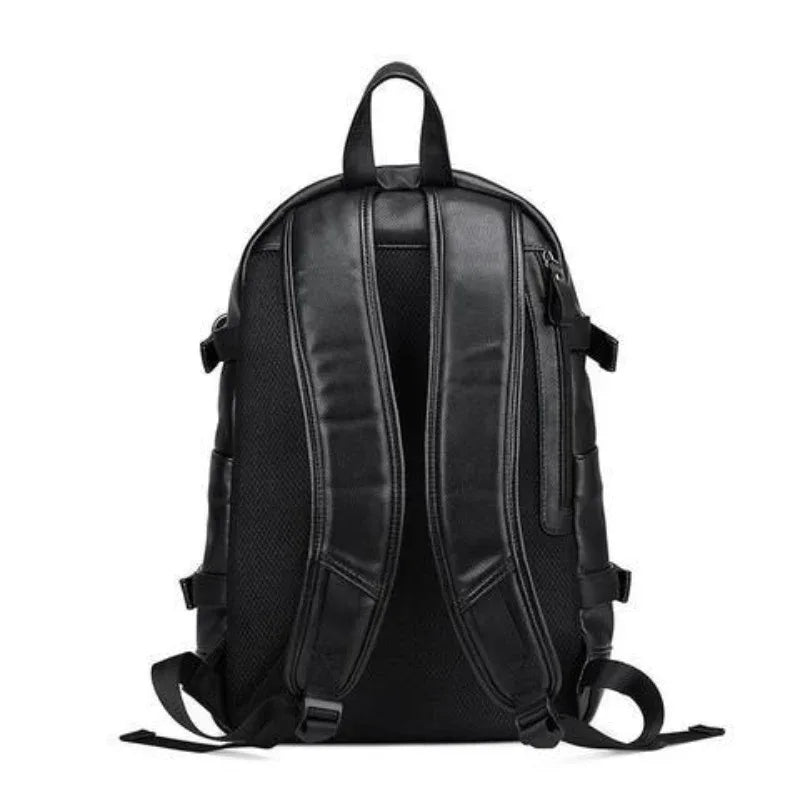 Herren USB Lade Rucksack aus Leder