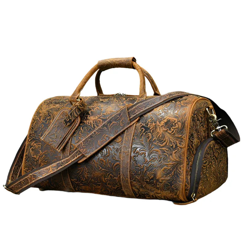 Sac de voyage vintage en cuir pour homme