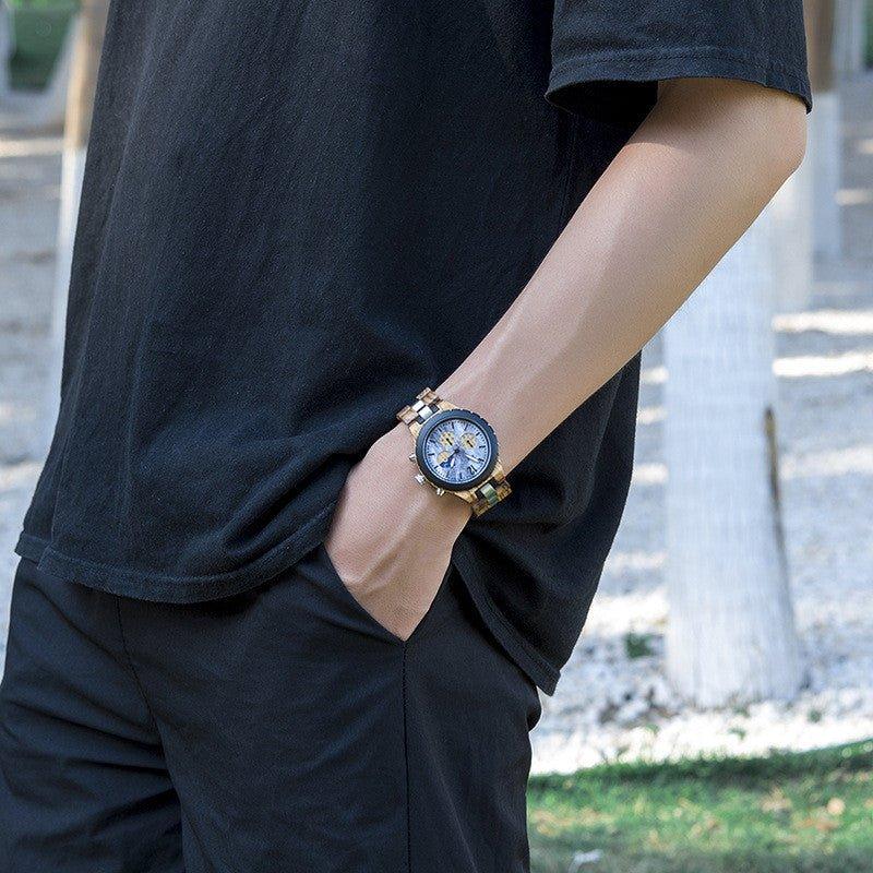 Montre à Quartz en Bois Décontractée pour Hommes